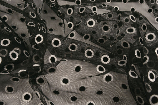 Feiner Tüll Okiri Silber-Schwarz