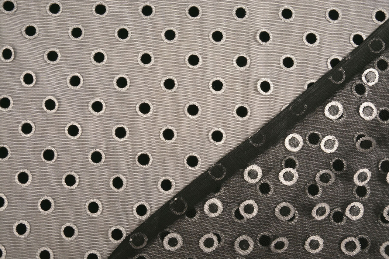 Feiner Tüll Okiri Silber-Schwarz