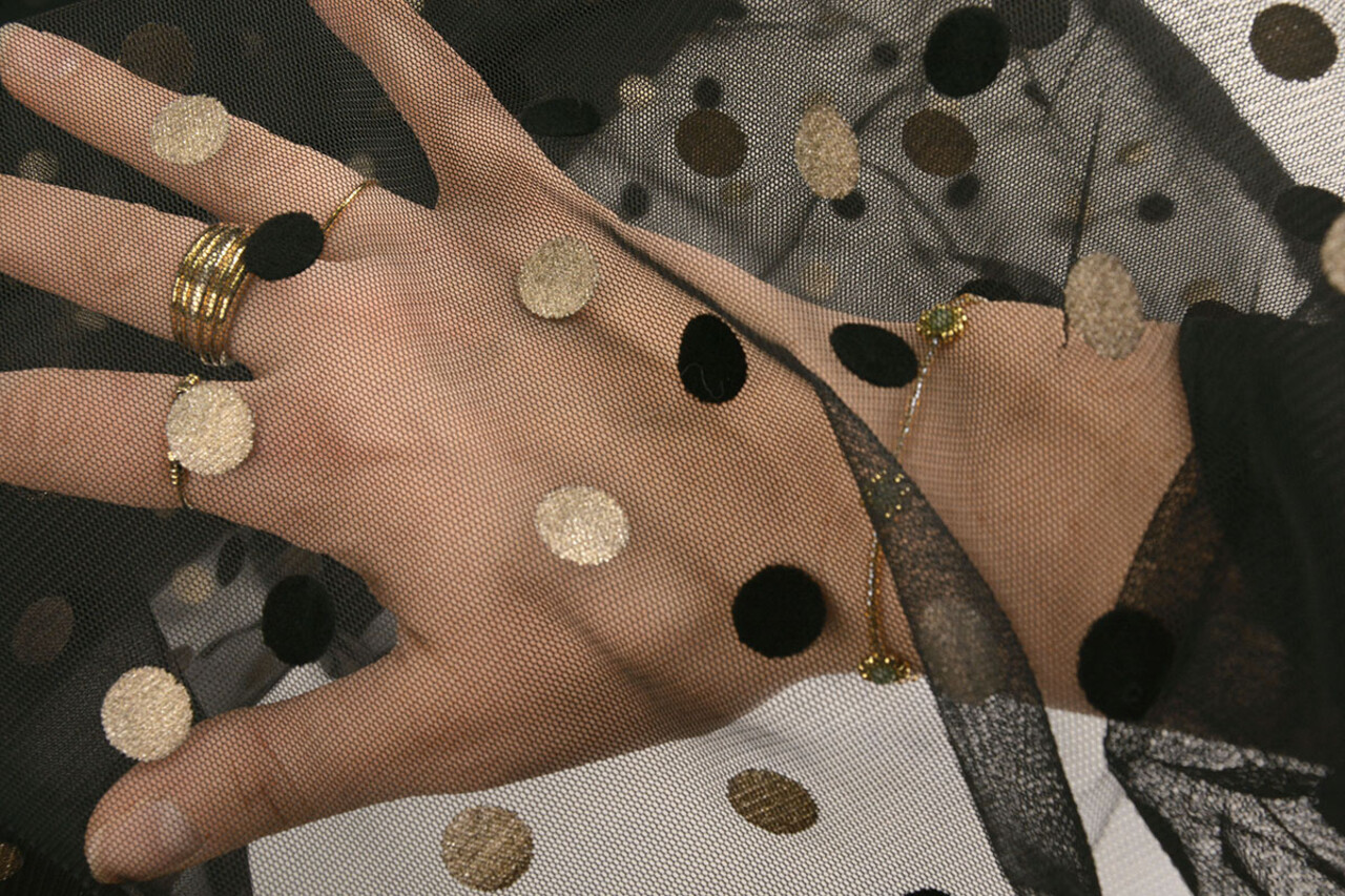 Feiner Tüll Circulo Gold-Schwarz