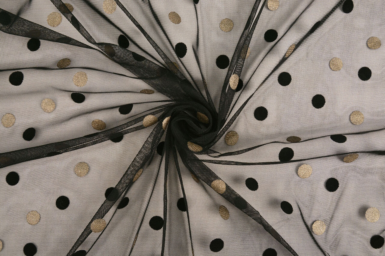 Feiner Tüll Circulo Gold-Schwarz