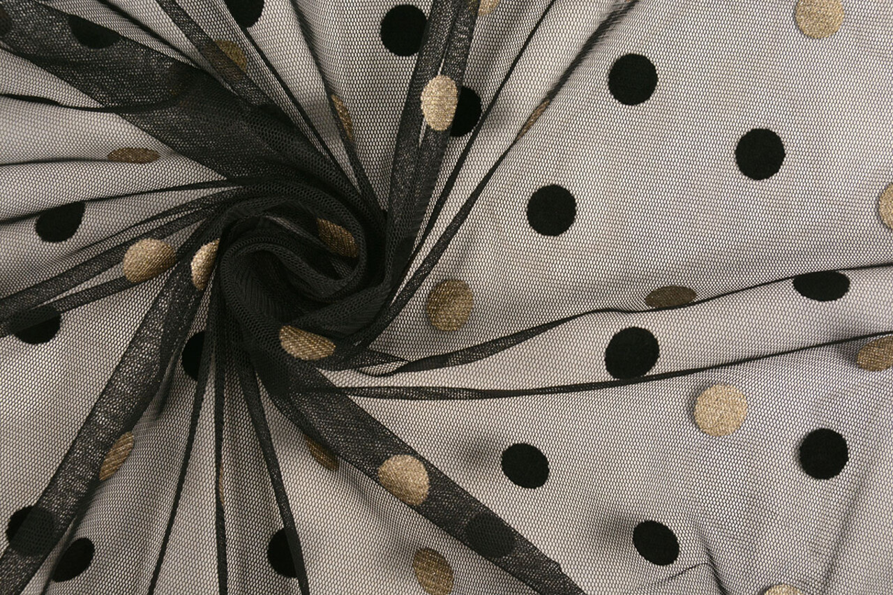 Feiner Tüll Circulo Gold-Schwarz