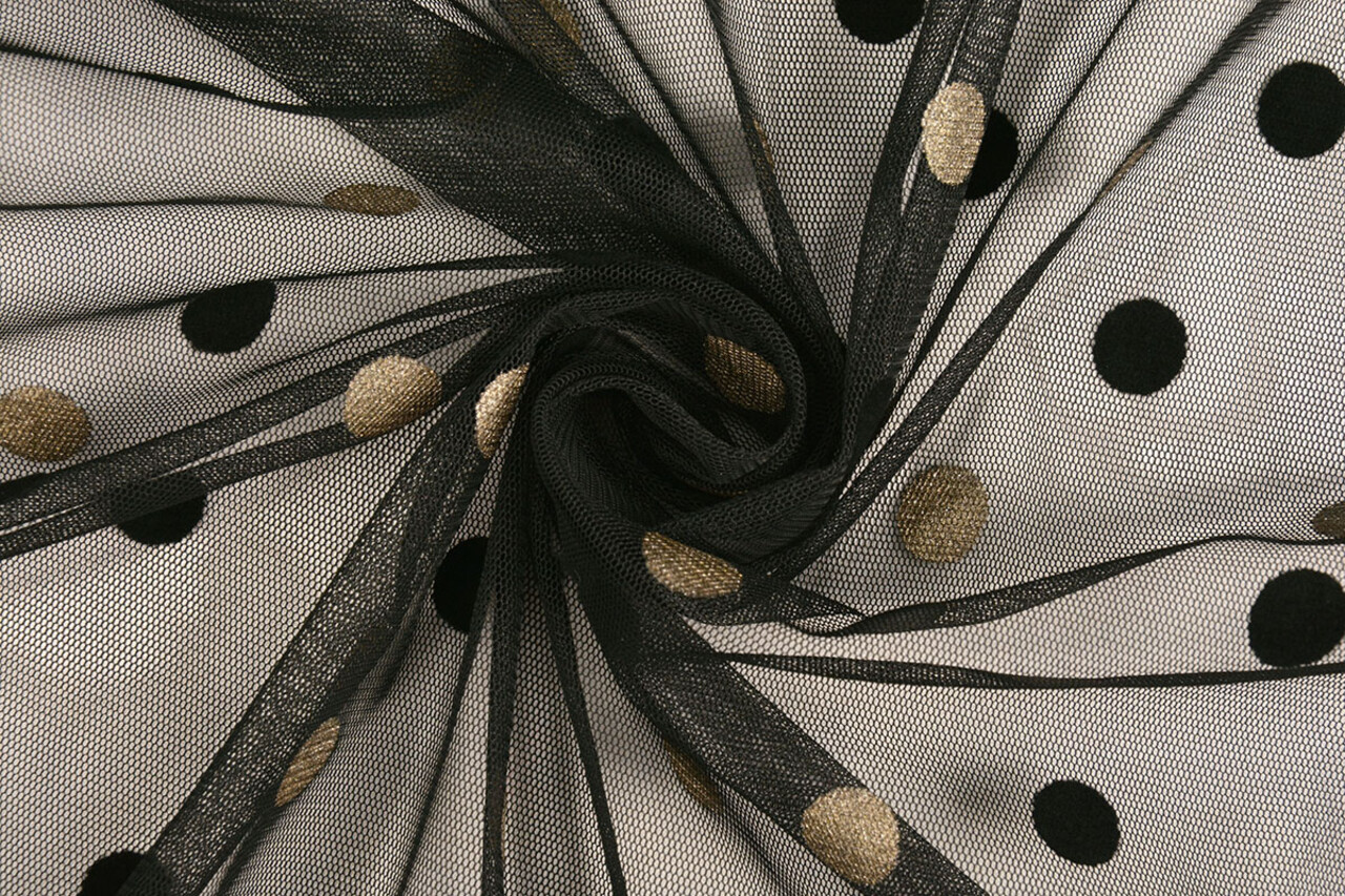 Fine Tulle Circulo Gold-Black