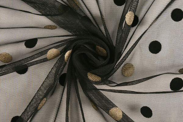 Feiner Tüll Circulo Gold-Schwarz
