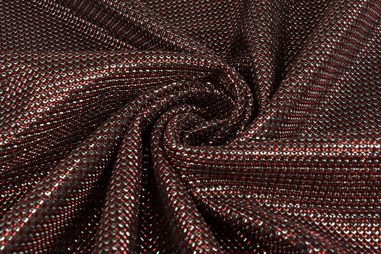Lurex Two-Tone Rot-Silber