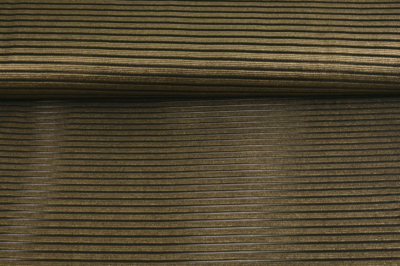 Lurex Strepen Goud-Zwart