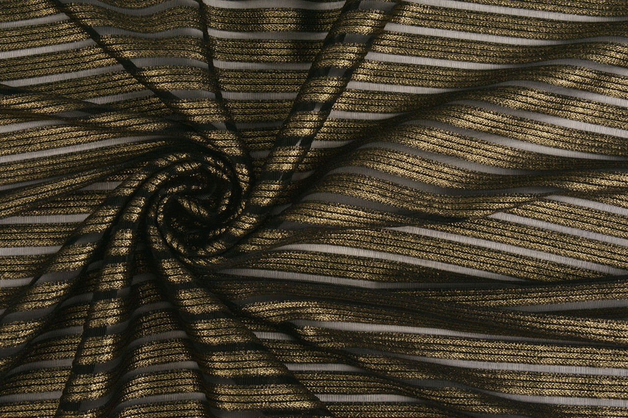 Lurex Streifen Gold-Schwarz