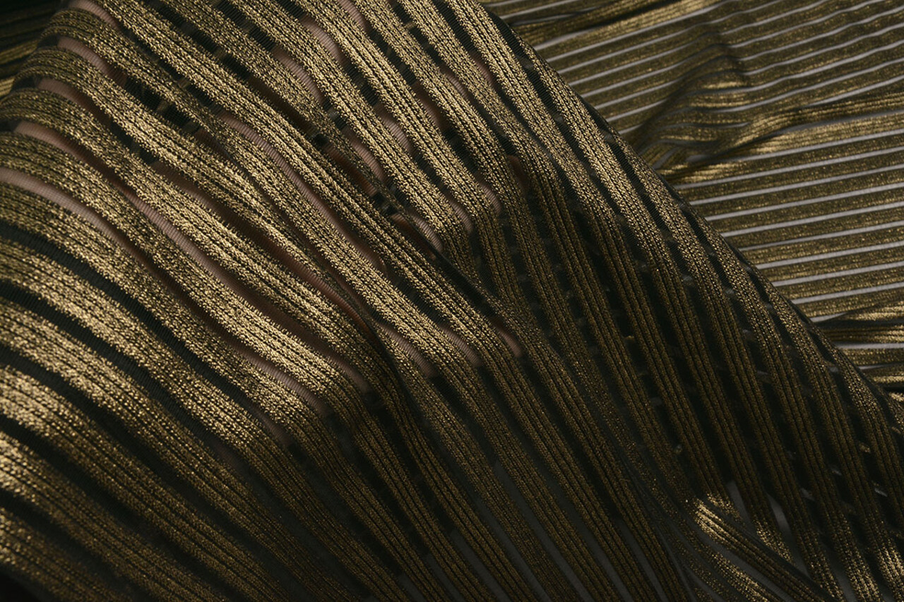 Lurex Streifen Gold-Schwarz