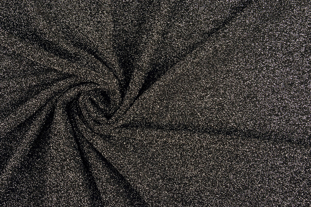 Jersey Lurex Zwart-Zilver Glitter Jersey Lurex Zwart-Zilver Glitter