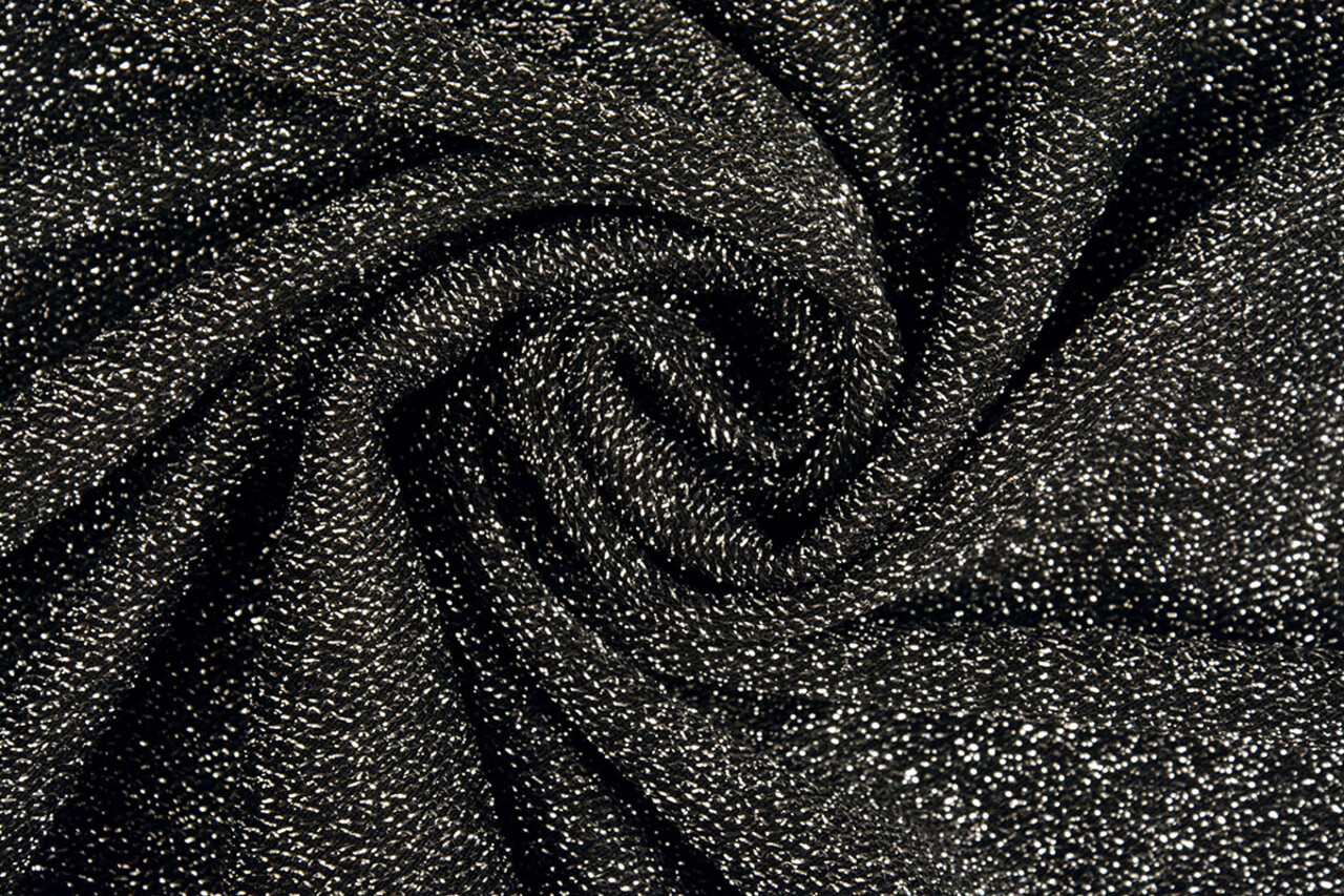 Jersey Lurex Schwarz-Silber Glitzer Jersey Lurex Schwarz-Silber Glitzer