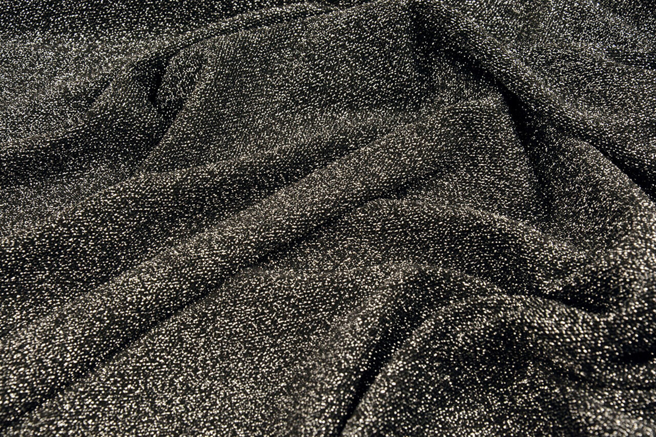 Jersey Lurex Zwart-Zilver Glitter Jersey Lurex Zwart-Zilver Glitter