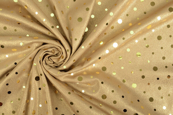 Pailletten Foil op Jersey Goud