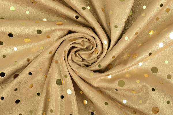 Sequins Foil on Jersey Gold