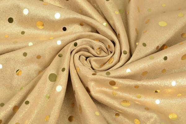 Sequins Foil on Jersey Gold