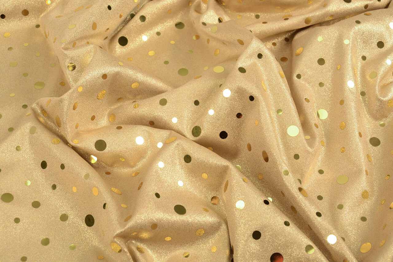 Pailletten Foil auf Jersey Gold