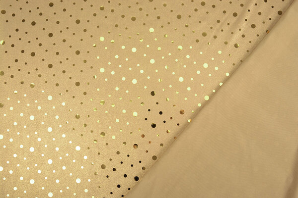 Pailletten Foil op Jersey Goud