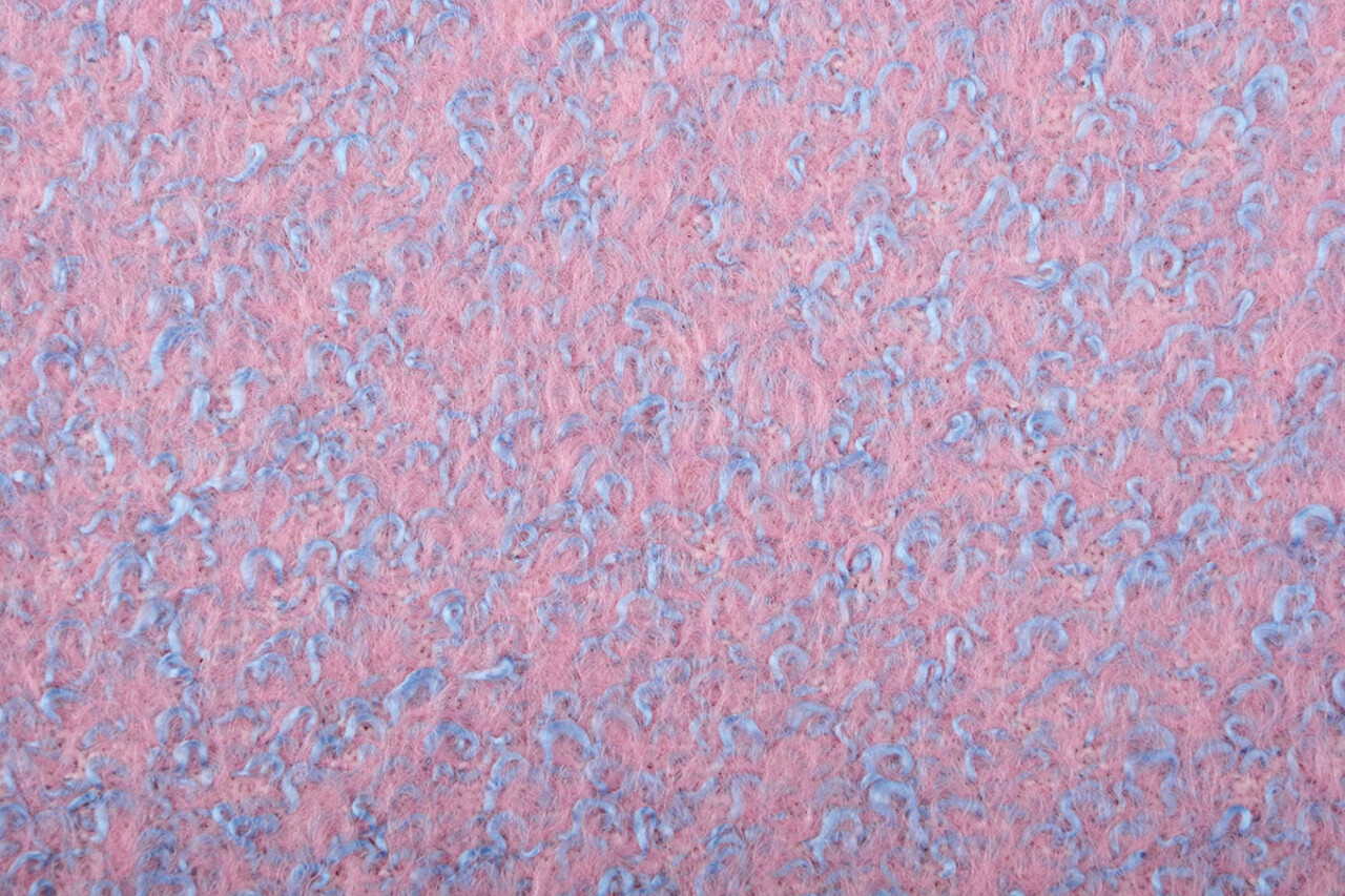 Tessuto di Lana a Maglia Lanoso Rosa Blu Tessuto di Lana a Maglia Lanoso Rosa Blu