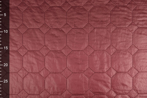 Matelassé Tissu pour Manteau Hexagoon Bordeaux