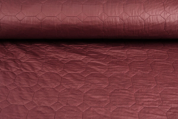 Quilted Jacketfabric Hexagon Bordeaux Quilted Jacketfabric Hexagon Bordeaux