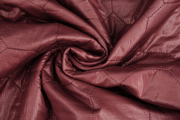 Matelassé Tissu pour Manteau Hexagoon Bordeaux