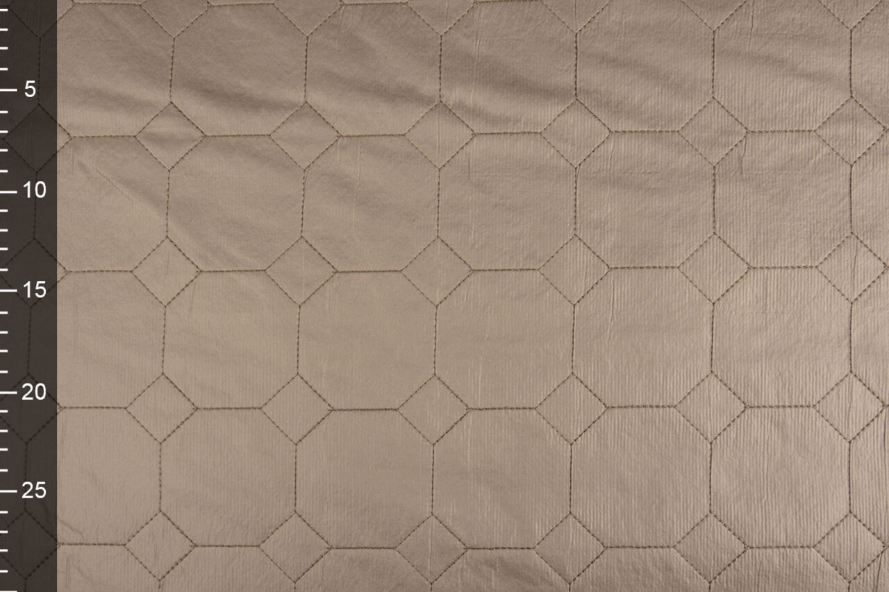 Matelassé Tissu pour Manteau Hexagoon Taupe Matelassé Tissu pour Manteau Hexagoon Taupe