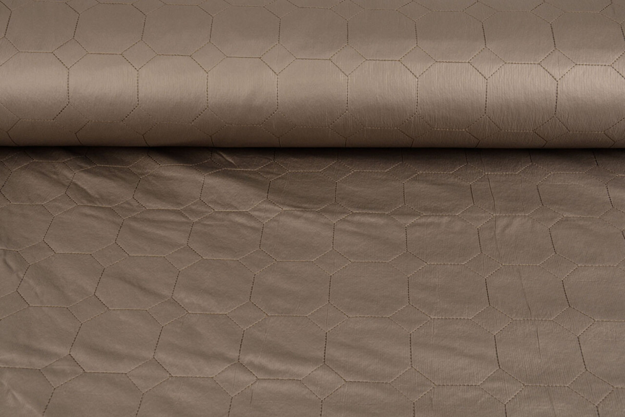 Quilted Jacketfabric Hexagon Taupe Quilted Jacketfabric Hexagon Taupe