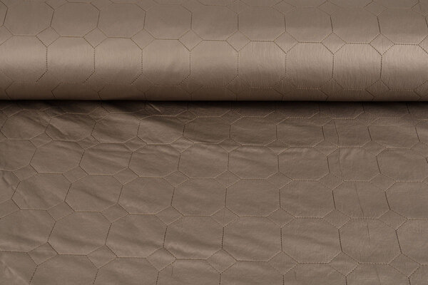 Matelassé Tissu pour Manteau Hexagoon Taupe Matelassé Tissu pour Manteau Hexagoon Taupe