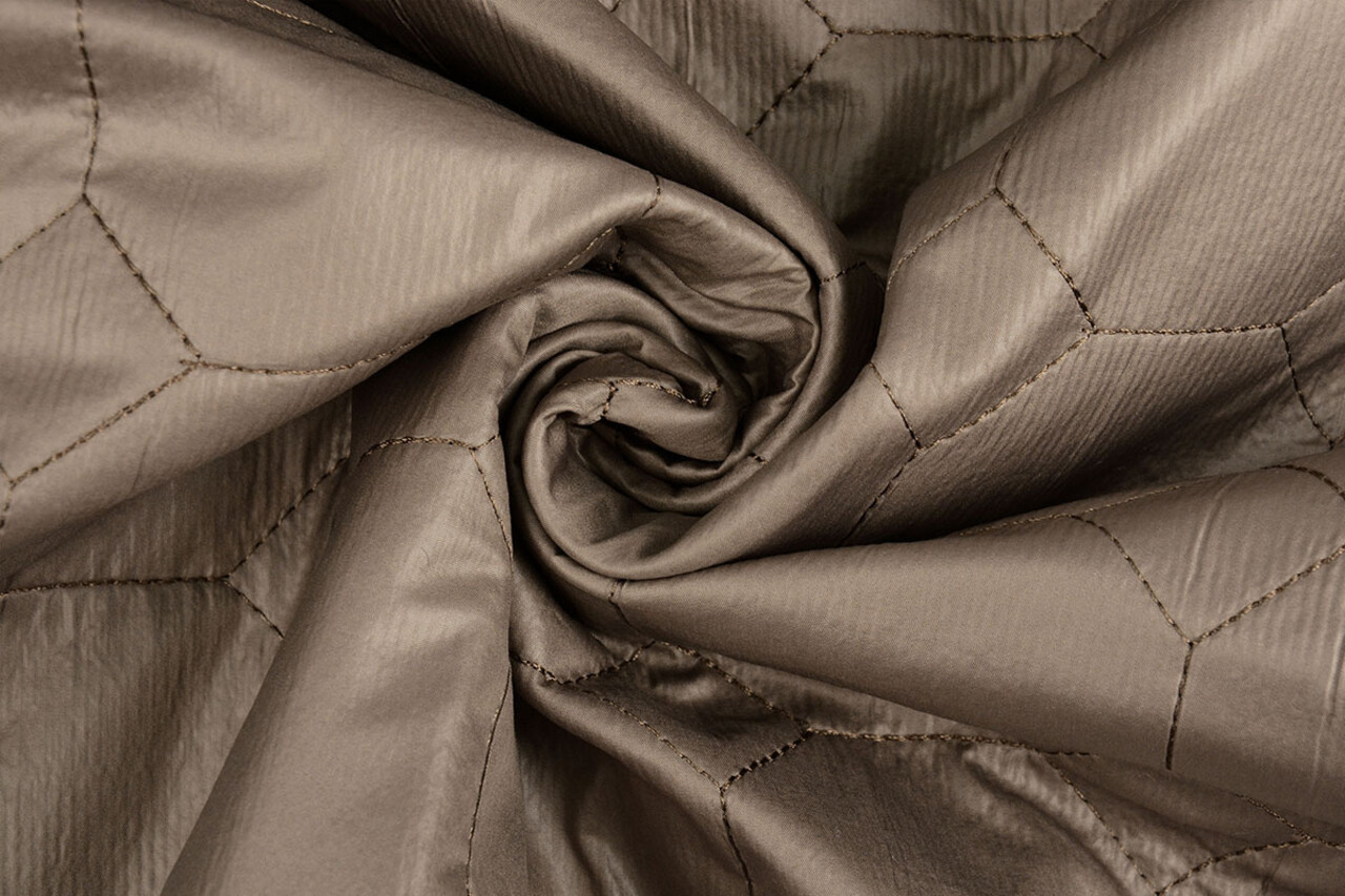 Matelassé Tissu pour Manteau Hexagoon Taupe Matelassé Tissu pour Manteau Hexagoon Taupe