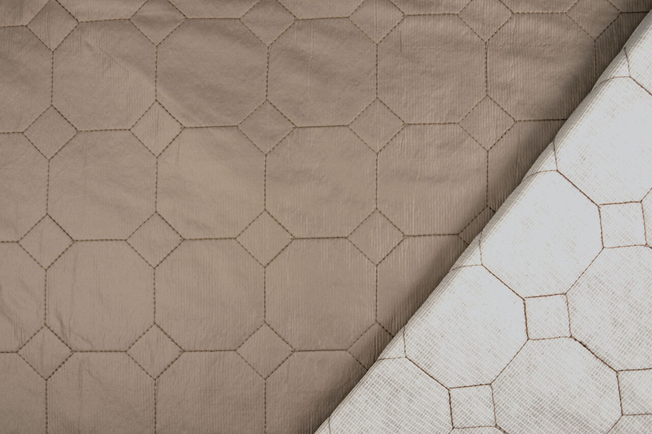 Steppfutter Jackenstoff Hexagonon Taupe Steppfutter Jackenstoff Hexagonon Taupe
