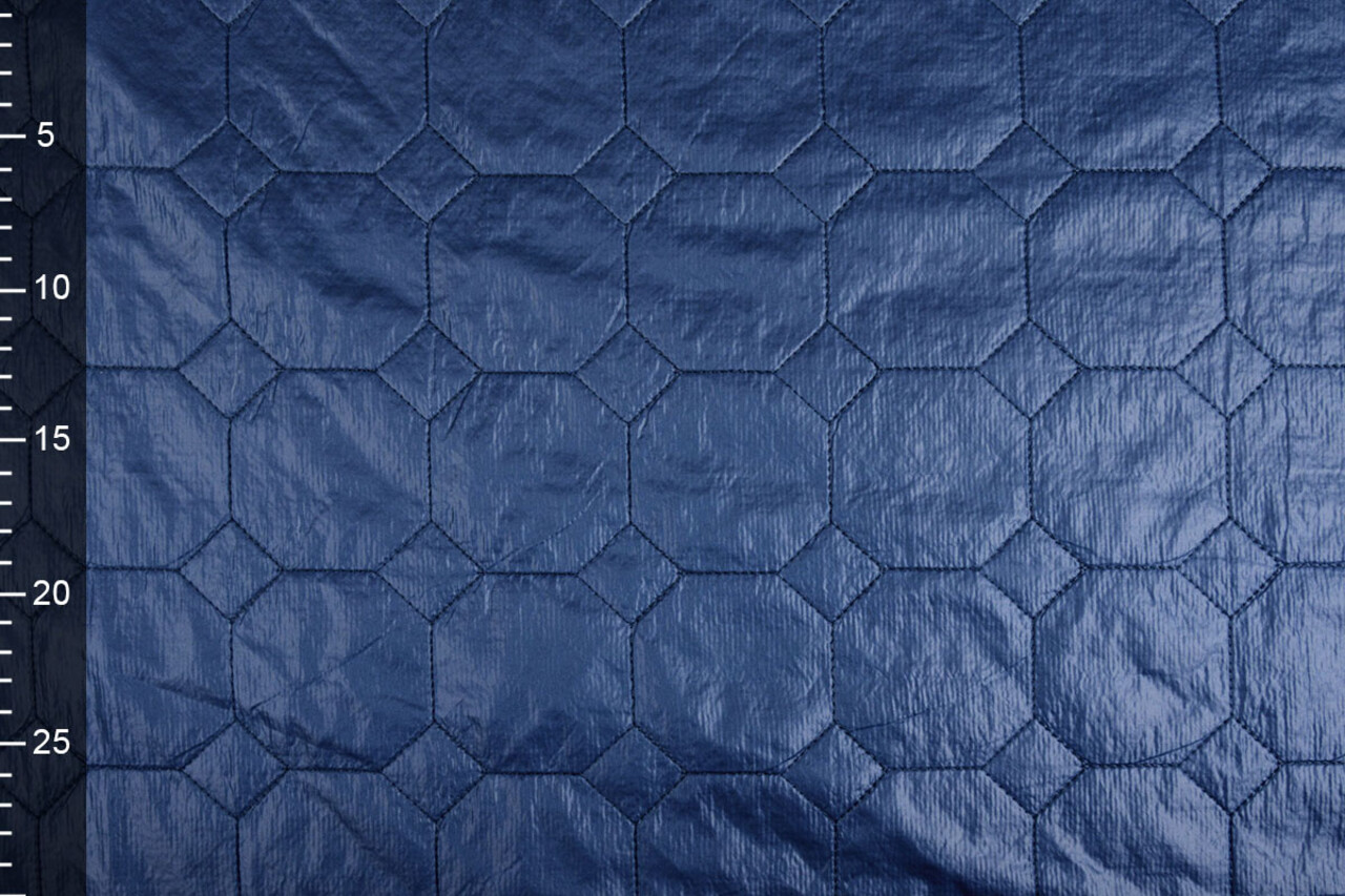 Matelassé Tissu pour Manteau Hexagoon Bleu Foncé Matelassé Tissu pour Manteau Hexagoon Bleu Foncé