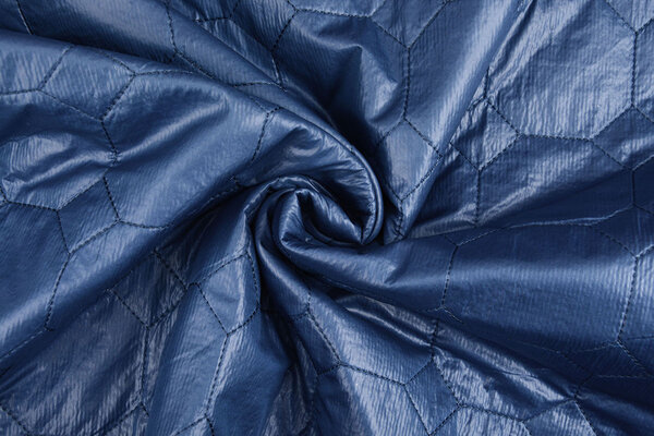 Gewatteerde Jassenstof Hexagoon Donker Blauw Gewatteerde Jassenstof Hexagoon Donker Blauw