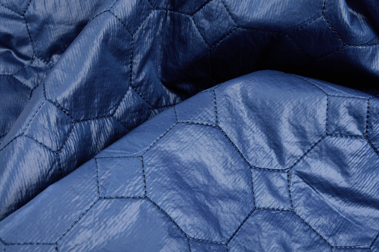 Quilted Jacketfabric Hexagon Dark Blue Quilted Jacketfabric Hexagon Dark Blue