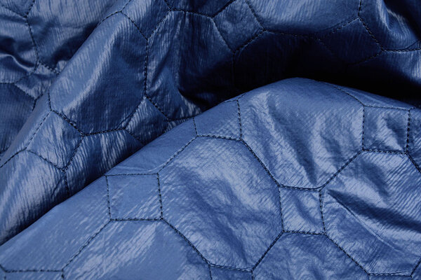 Matelassé Tissu pour Manteau Hexagoon Bleu Foncé Matelassé Tissu pour Manteau Hexagoon Bleu Foncé