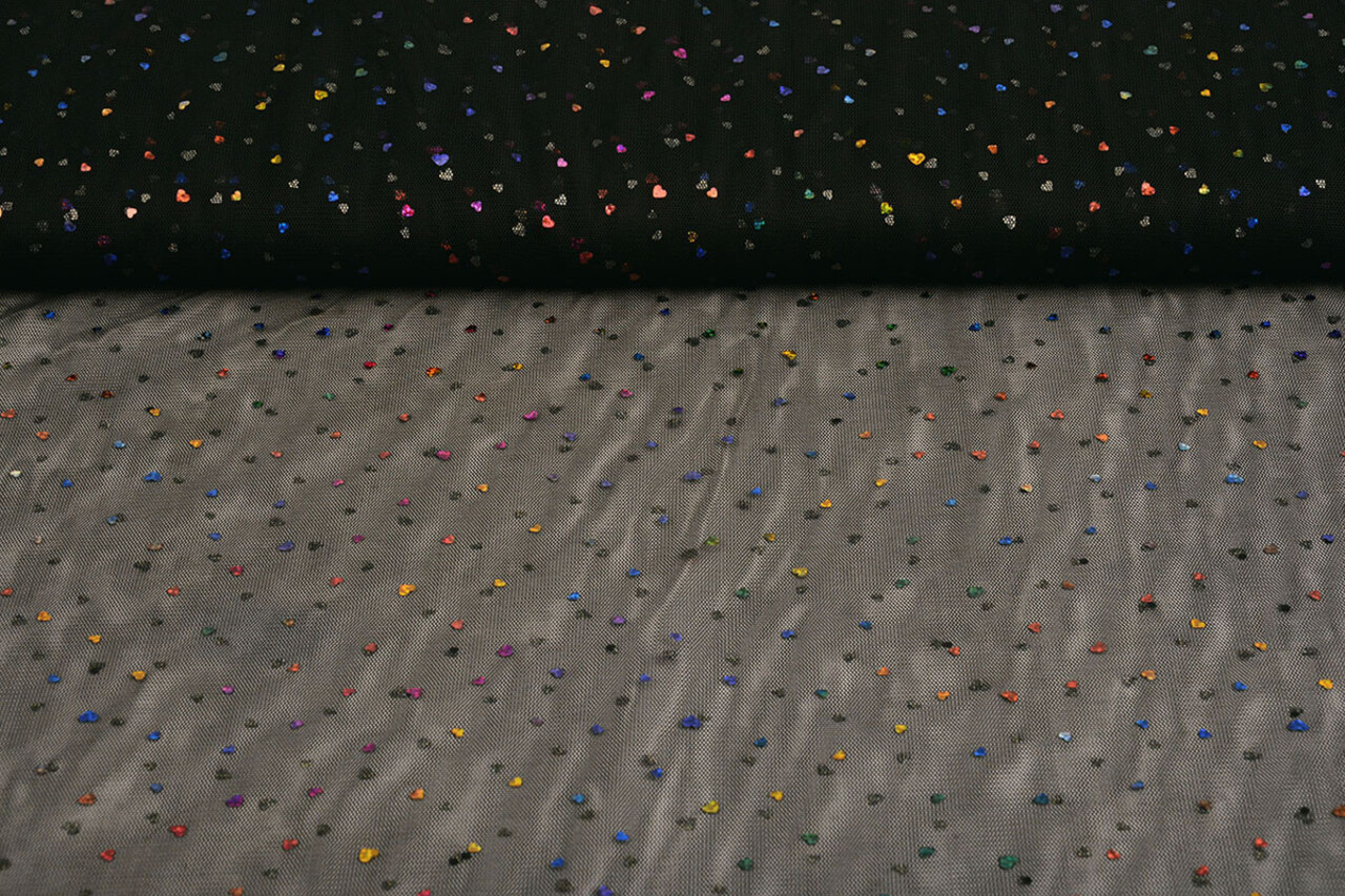 Fin Tulle Paillettes Cœurs Fin Tulle Paillettes Cœurs