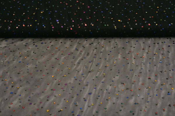 Feiner Tüll Glitzer Herzen