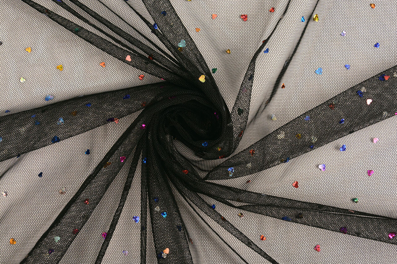 Feiner Tüll Glitzer Herzen