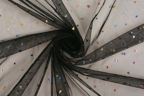 Feiner Tüll Glitzer Herzen