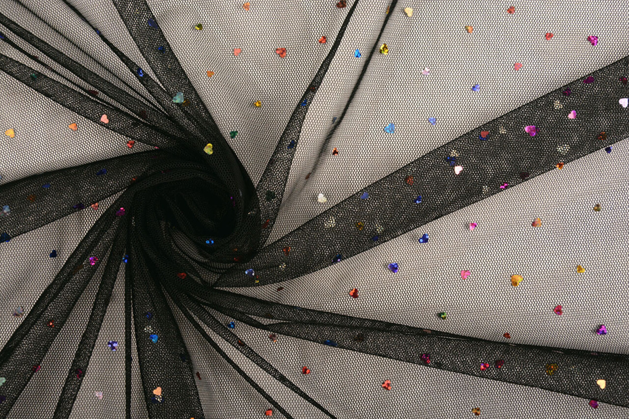 Feiner Tüll Glitzer Herzen