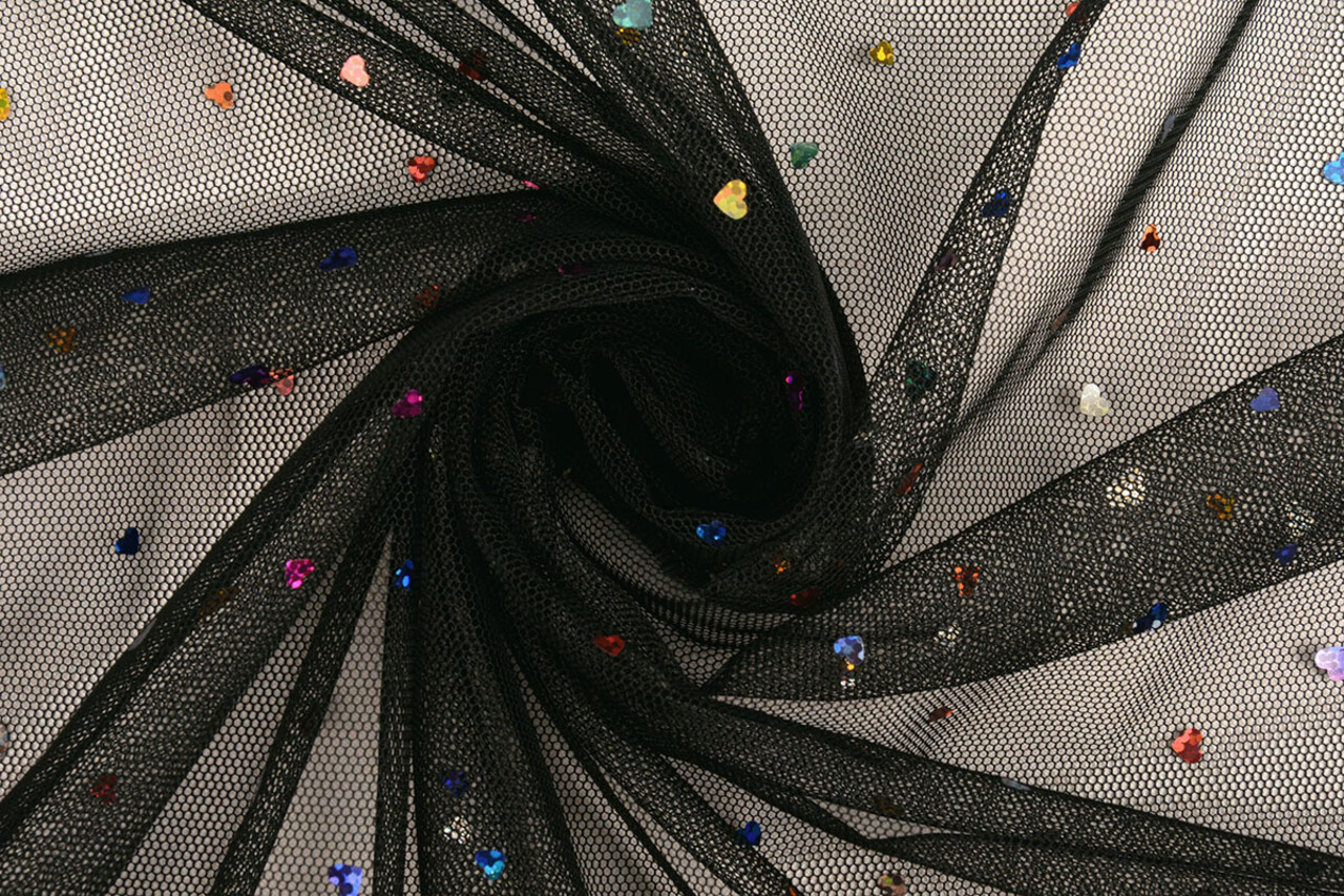 Fine Tulle Glitter Cuoricini Fine Tulle Glitter Cuoricini