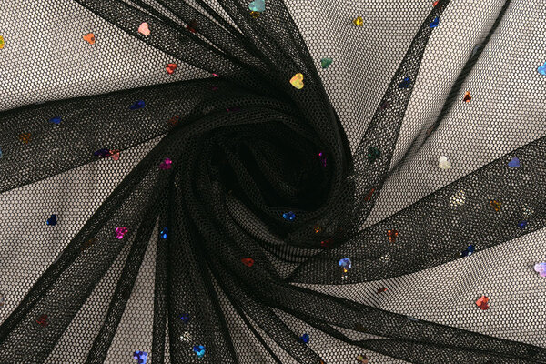 Feiner Tüll Glitzer Herzen