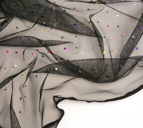 Fine Tulle Glitter Hearts Fine Tulle Glitter Hearts