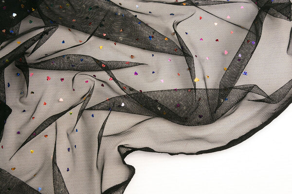 Feiner Tüll Glitzer Herzen