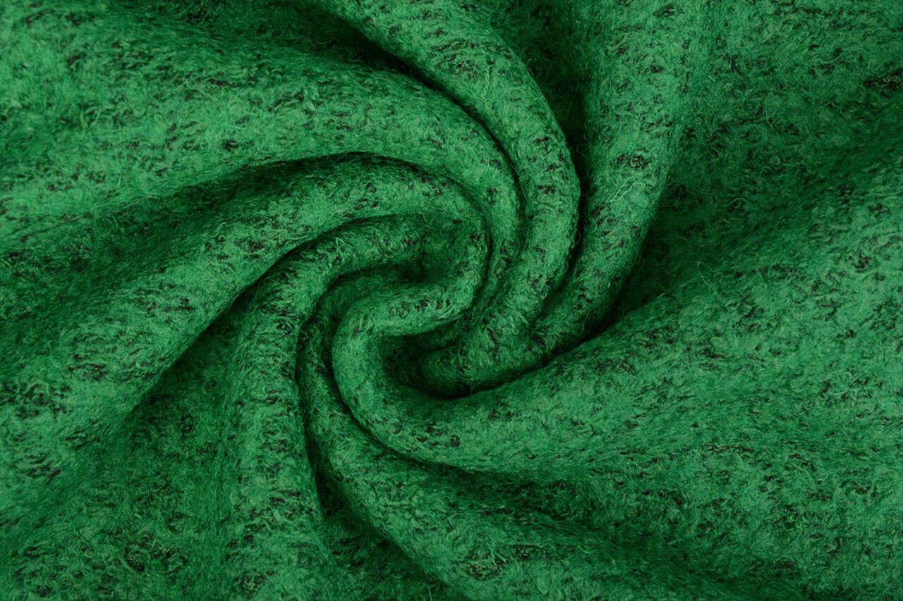 Boiled Wool Roef Grass Green Melange Boiled Wool Roef Grass Green Melange