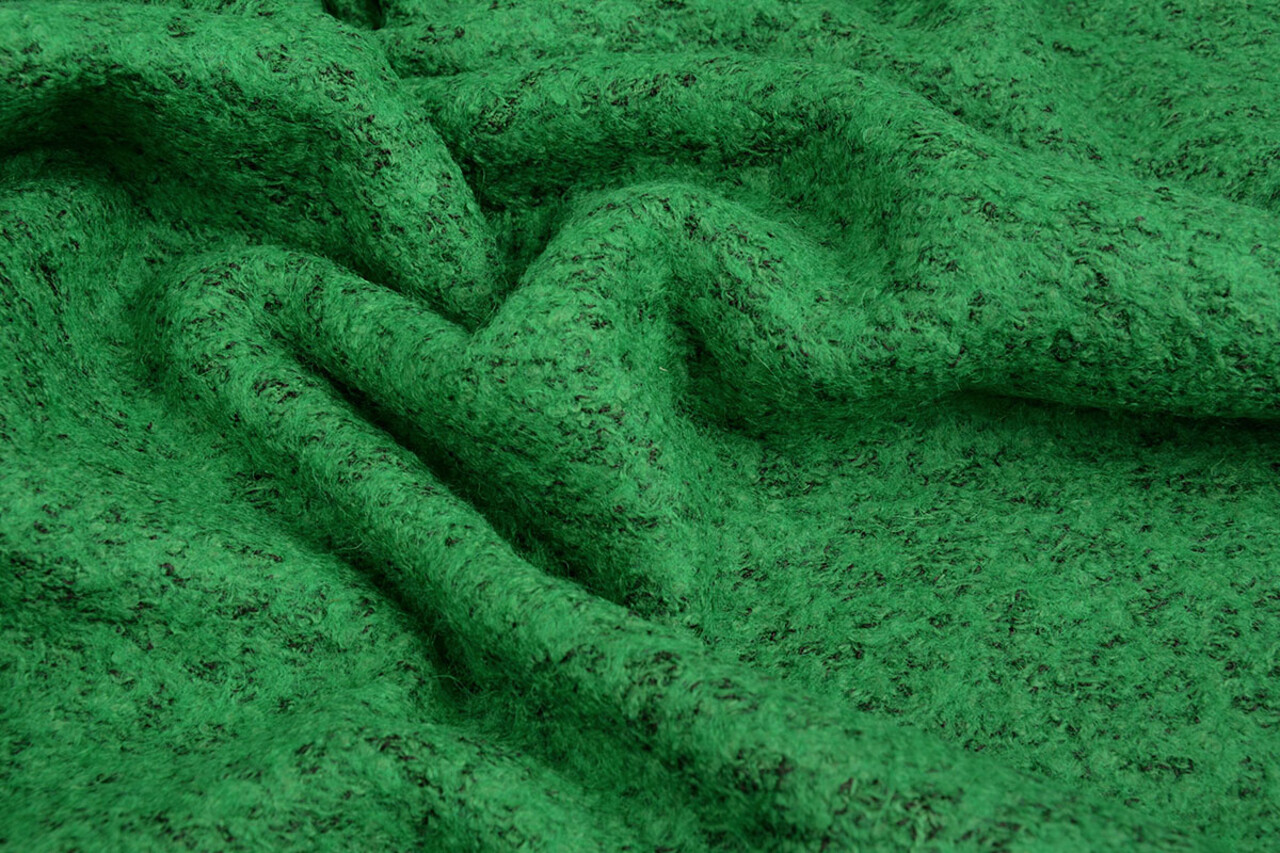 Boiled Wool Roef Grass Green Melange Boiled Wool Roef Grass Green Melange