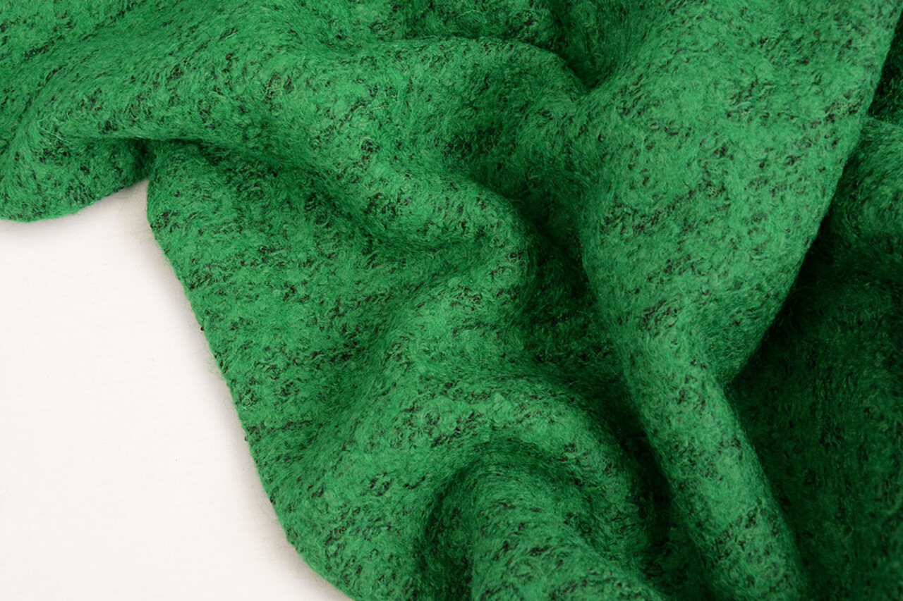 Boiled Wool Roef Grass Green Melange Boiled Wool Roef Grass Green Melange