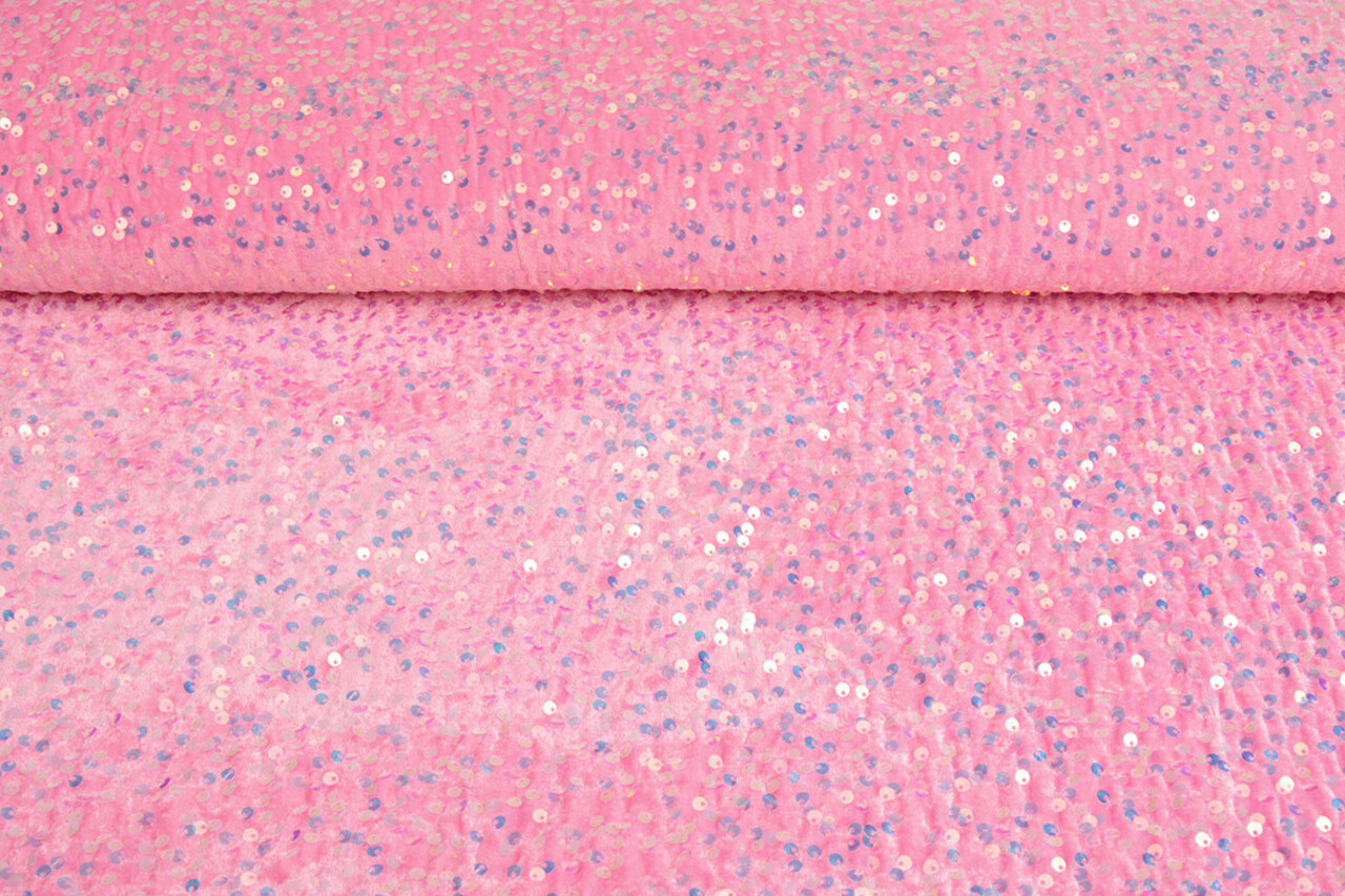 Lentejuelas sobre Terciopelo Rosa Claro Lentejuelas sobre Terciopelo Rosa Claro