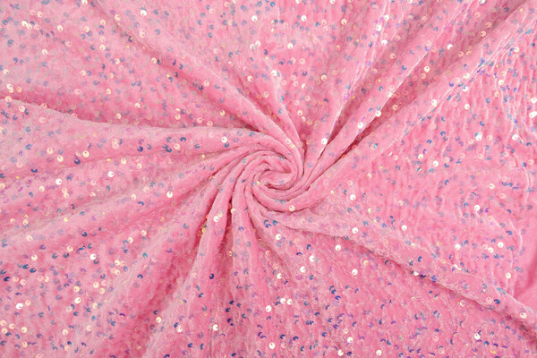 Velours à Sequins Rose Clair Velours à Sequins Rose Clair