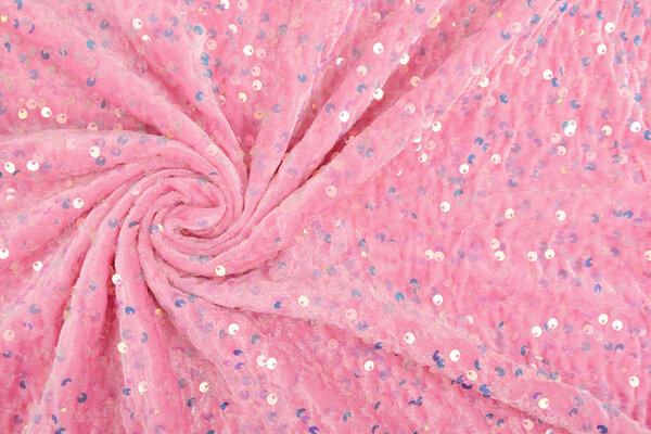 Velours à Sequins Rose Clair Velours à Sequins Rose Clair