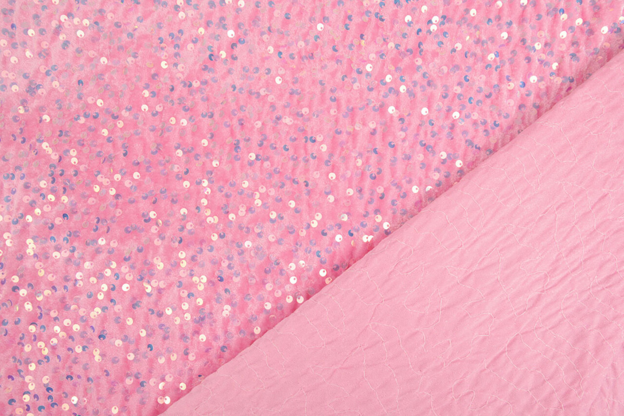 Lentejuelas sobre Terciopelo Rosa Claro Lentejuelas sobre Terciopelo Rosa Claro