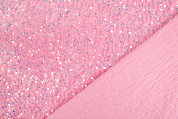 Velours à Sequins Rose Clair Velours à Sequins Rose Clair