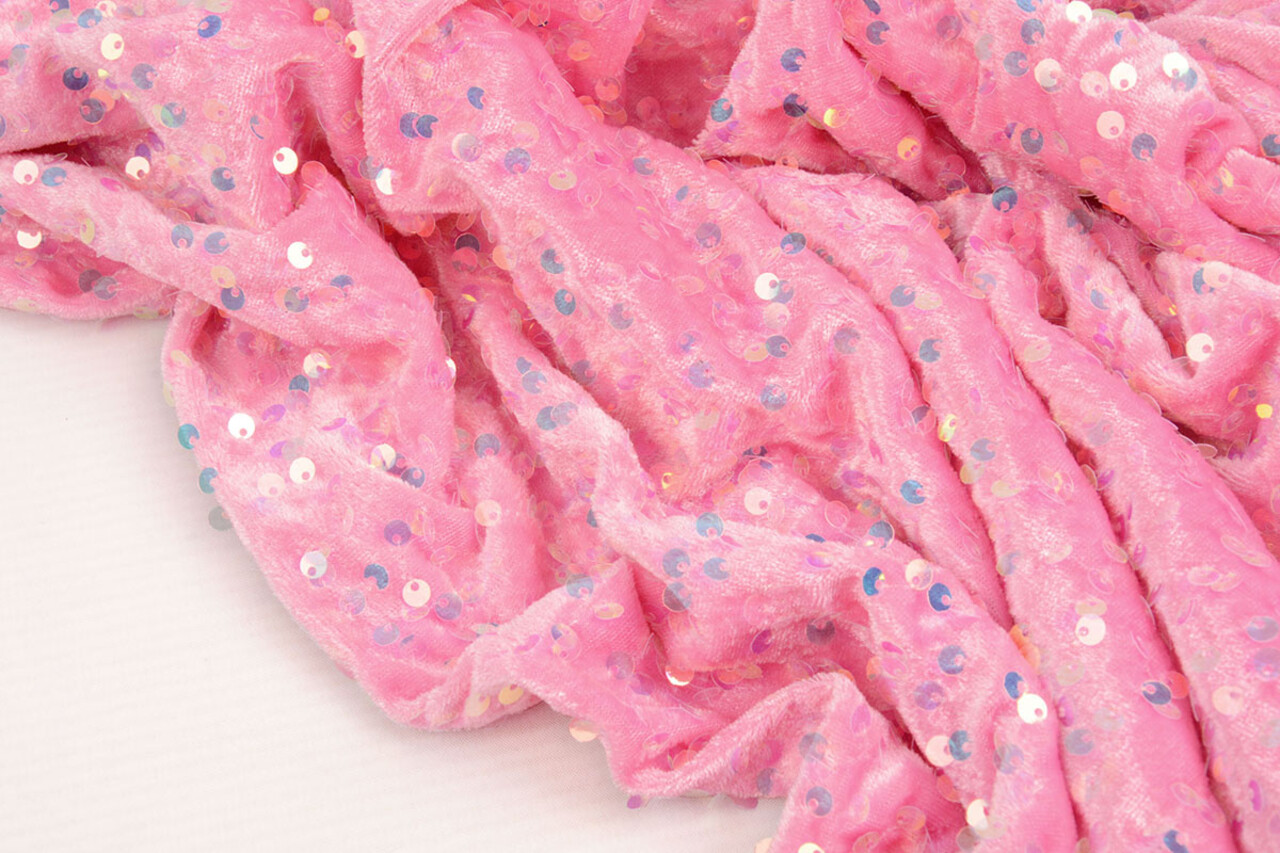 Sequins on Velvet Light Pink